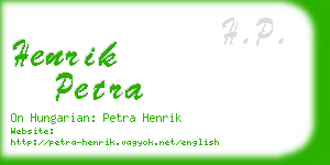 henrik petra business card